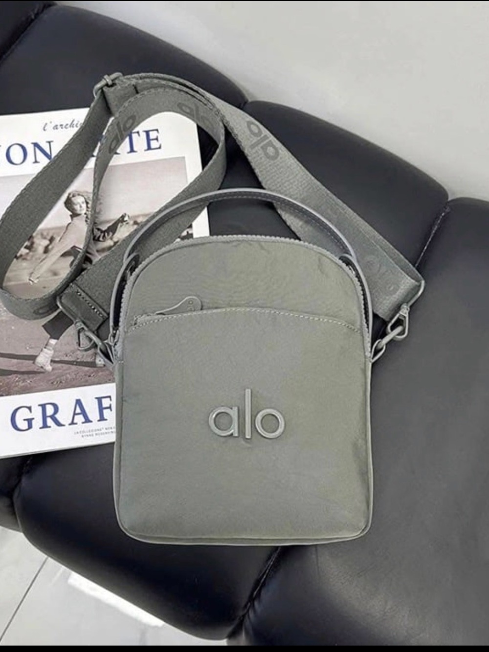 Alo Yoga unisex slate gray Crossbody Bag or shoulder bag
